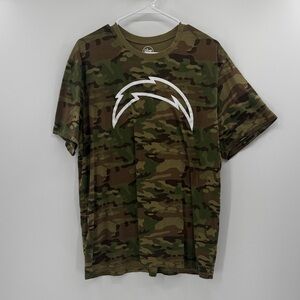 Los Angeles Chargers 47 Men's Camo Short Sleeve T-Shirt - Green - XXL